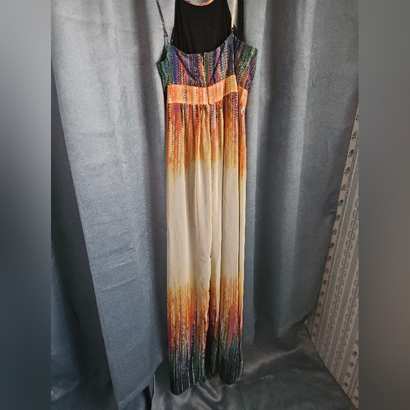 I.N. STUDIO Orange Sleeveless Halter Maxi Dress - Size 6 - EUC - Picture 5 of 9